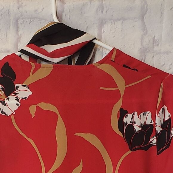 LIZ CLAIBORNE Career Petite Floral Scarf Blouse - Picture 8 of 8
